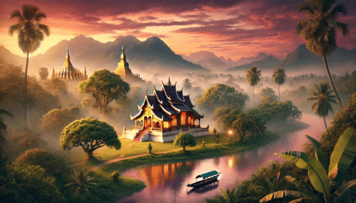 Laos, Mekong, ki-generiert, KI-Bild